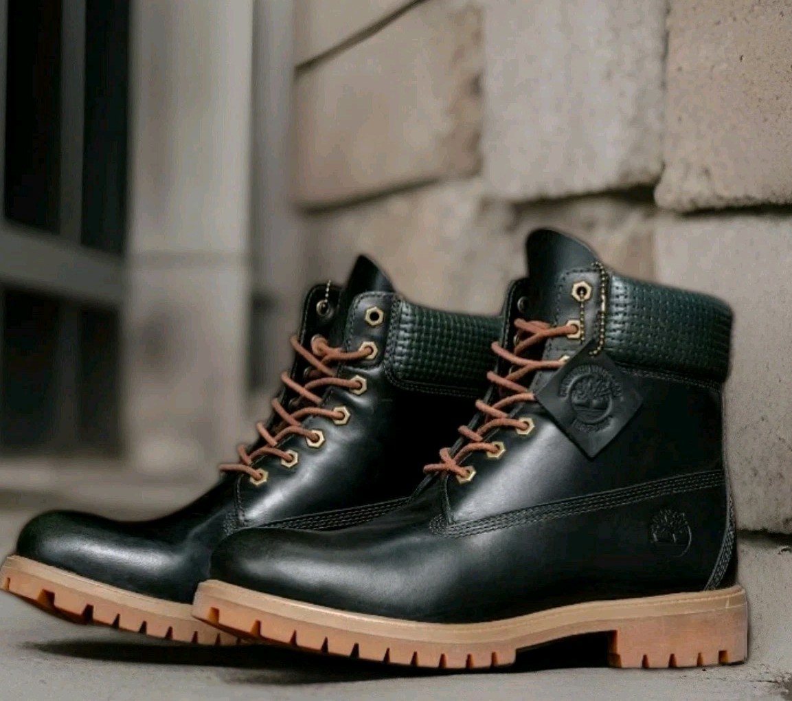 Mens Timberland Premium 6 Waterproof BOOTS Dk. GREEN FULL GRAIN LEATHER Sz 8.5