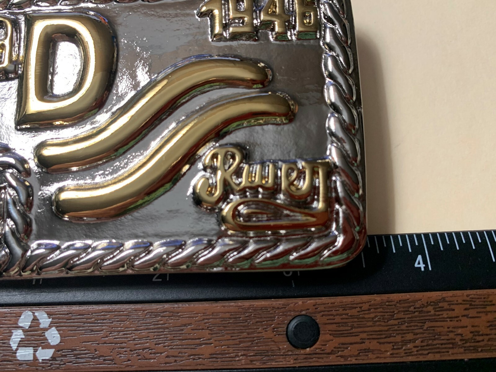 John Wayne Gold/Nickel Red River D Belt Buckle 1946 Movie Westerns Howard Hawks