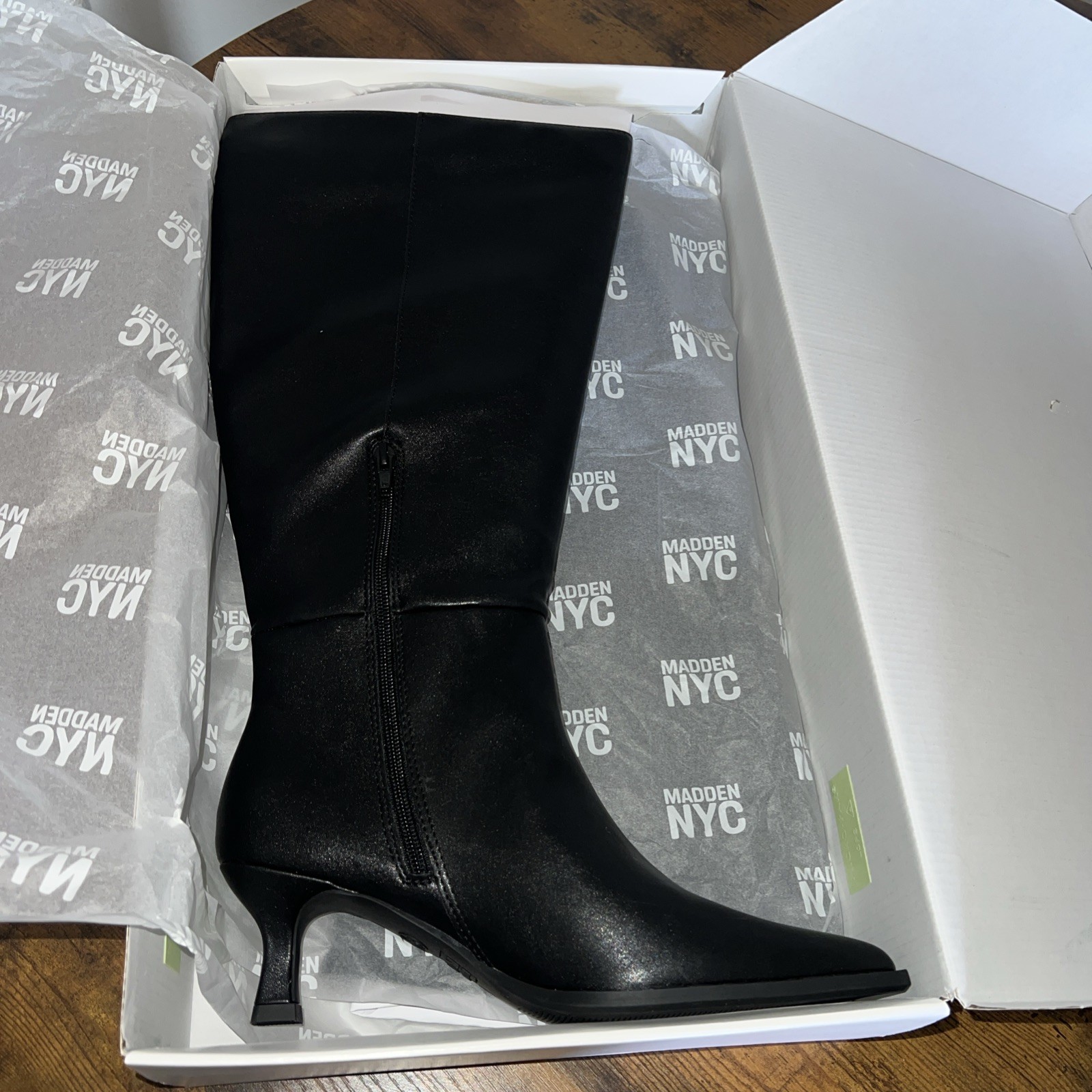 Madden NYC W MNYC Kitten Boot WC Comfort Foam Insole Extended Calf Black Size 9