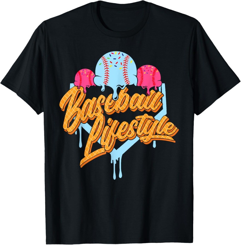 Funny Baseball Lifestyle Home Plate Cream Drip Unisex T-Shirt