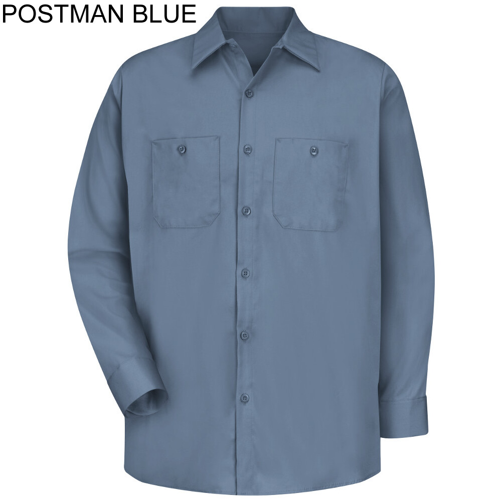 Red Kap Work Shirt 100% Cotton 2 Pocket Men’s Durable Industrial Uniform
