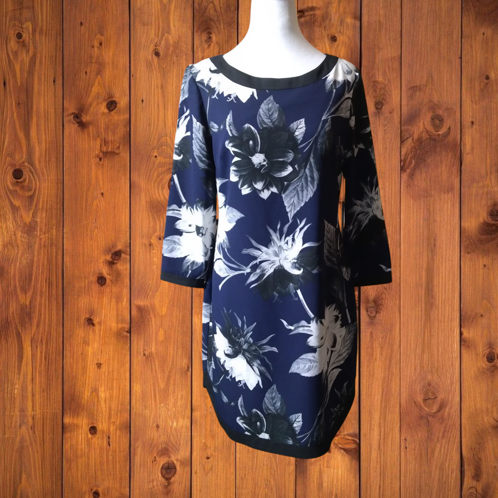 Vince Camuto Women’s Size 6 Floral 3/4 Sleeve Fully Lined Zip Back Dress NEW