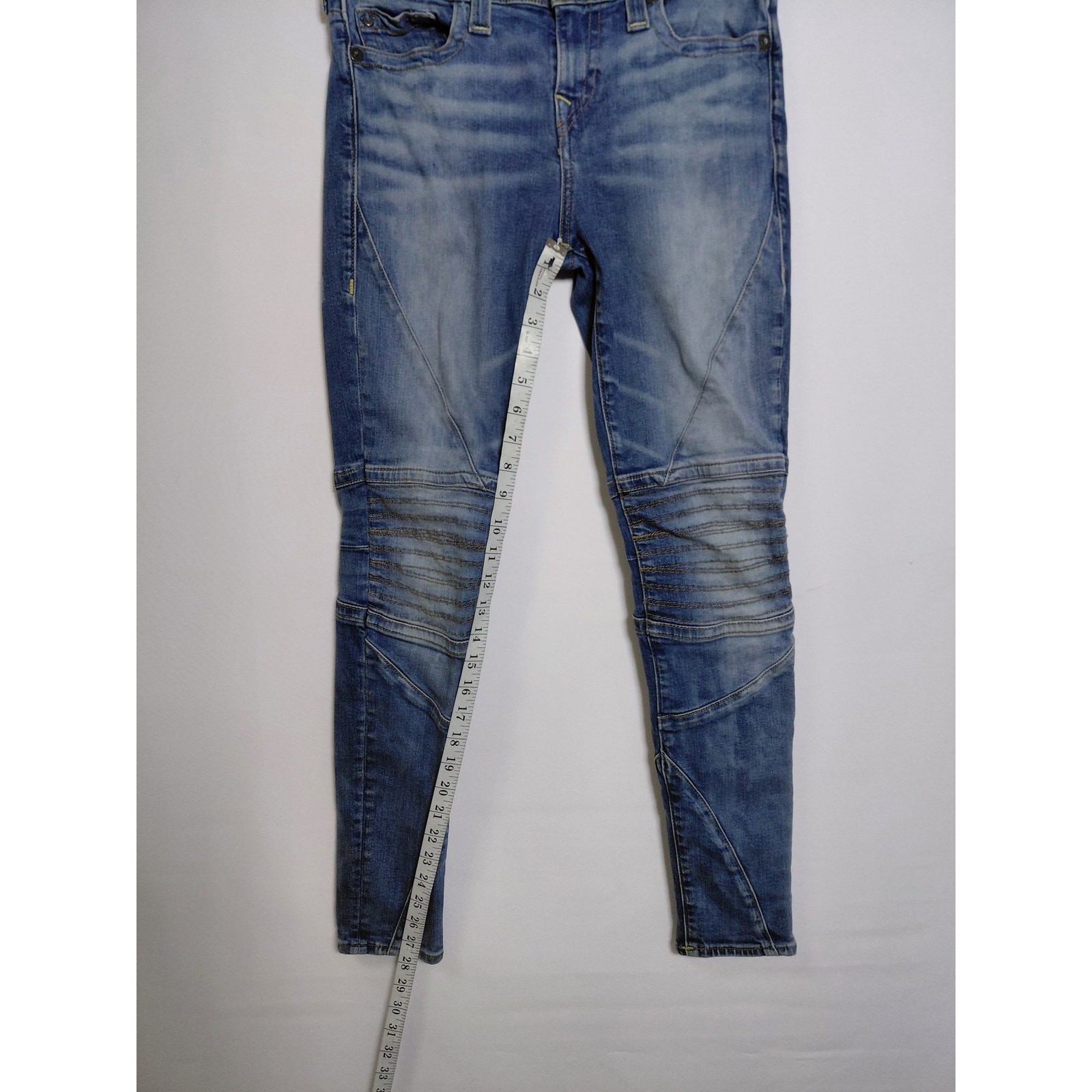 True Religion Halle Mid Rise Super Skinny Jeans Blue Mid (10-12 in) Size 29