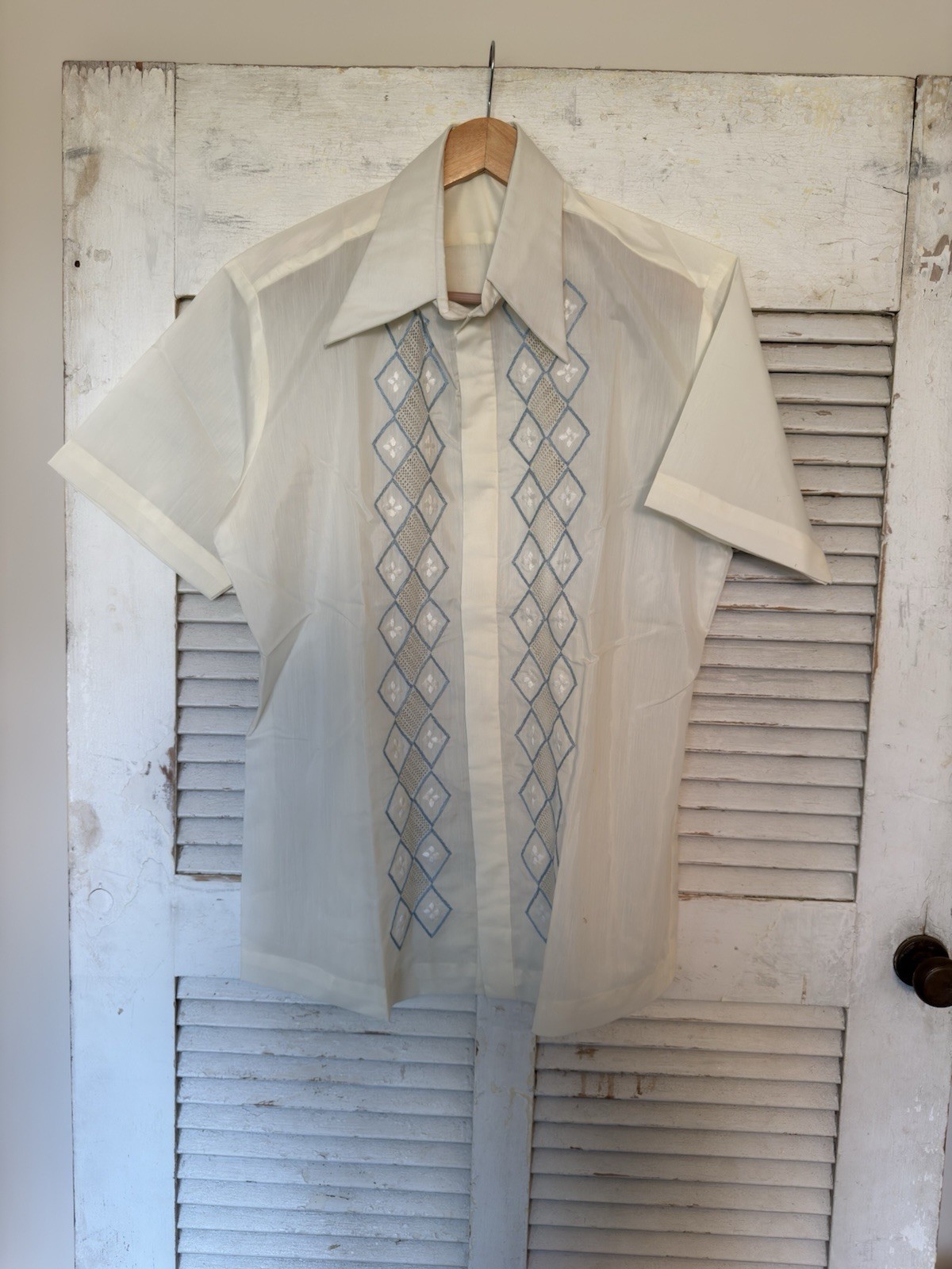 Vintage Goldman men’s Shirt Olongapo City Fine Tailor Military Souvenir’s 50’s