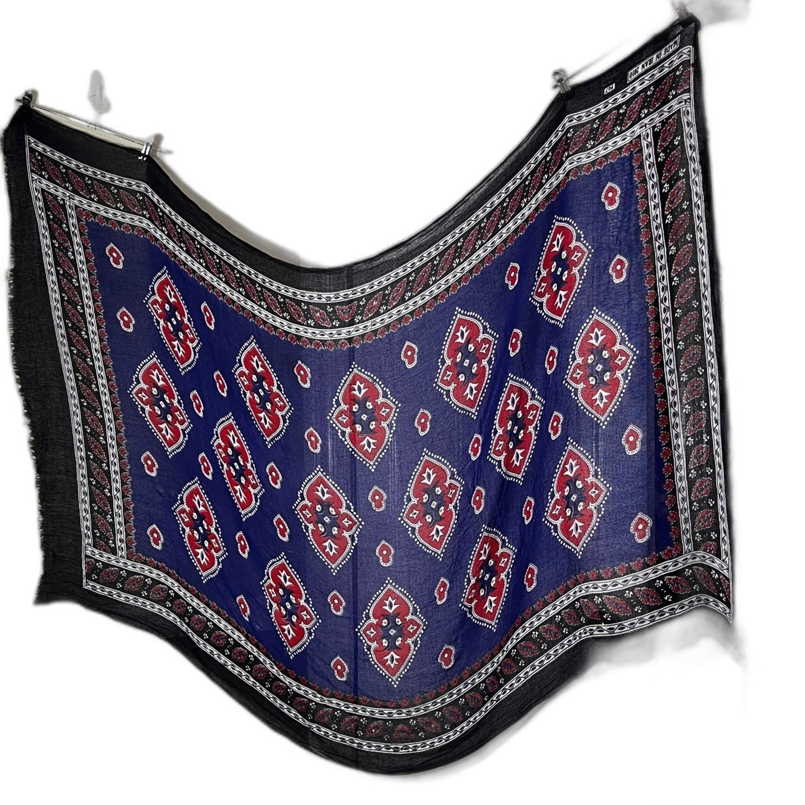 Stunning Purple Red and Black Patterned Scarf Made in Iran