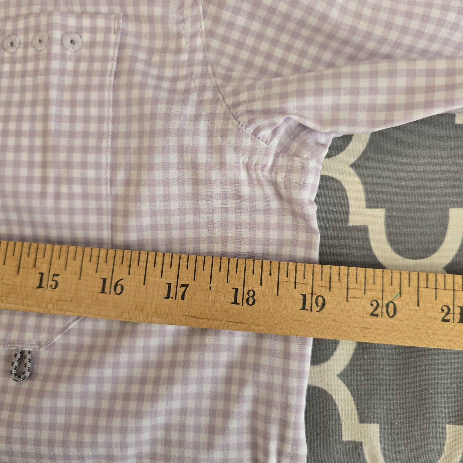 Columbia PFG Shirt Mens XS Purple Gingham Harbor Peak Omni-Shade Omni-Wick