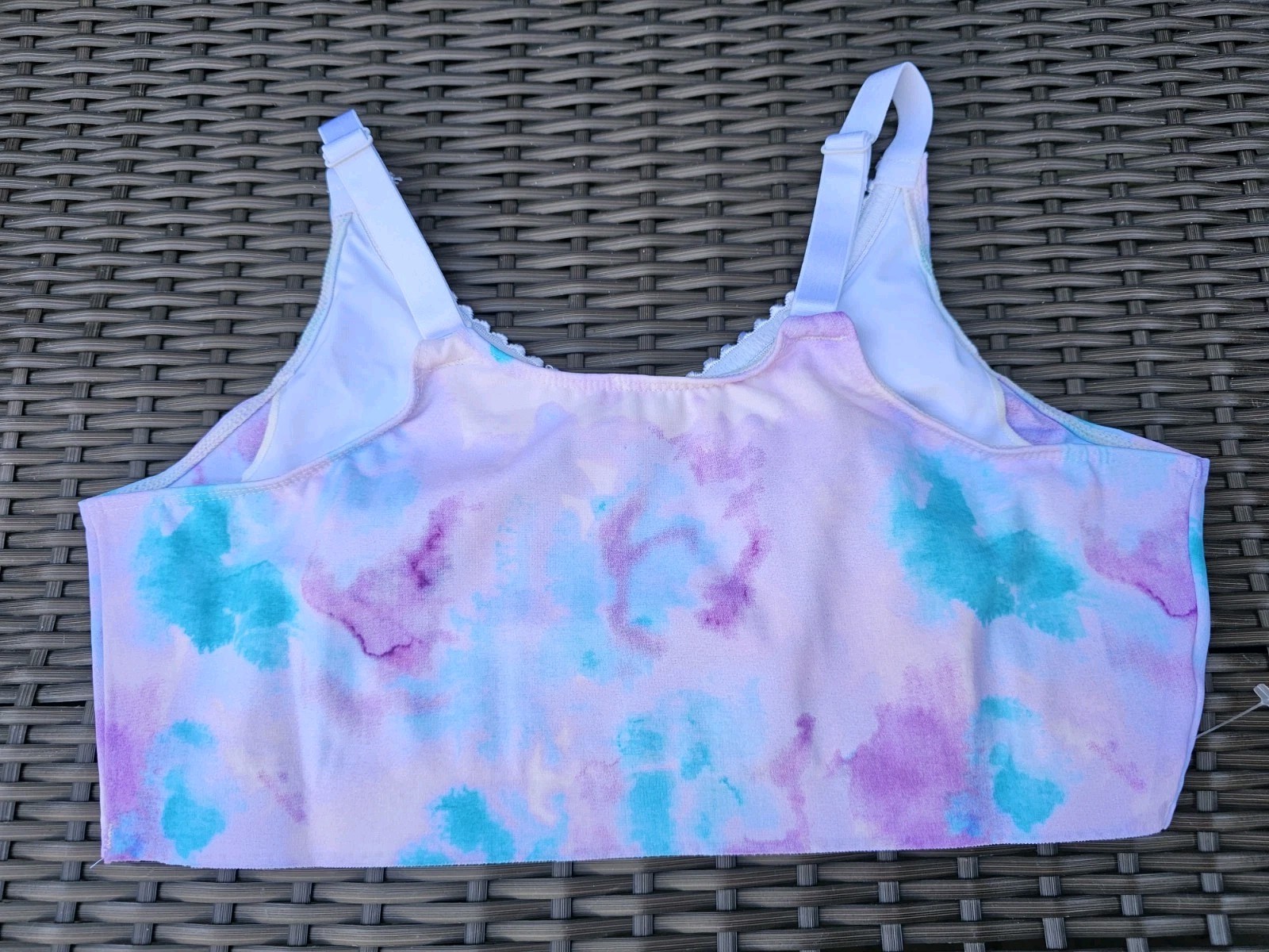 Ruby Ribbon Tie Dye Heritage Demiette Size 34 Style 1799 Bralette Sports Bra