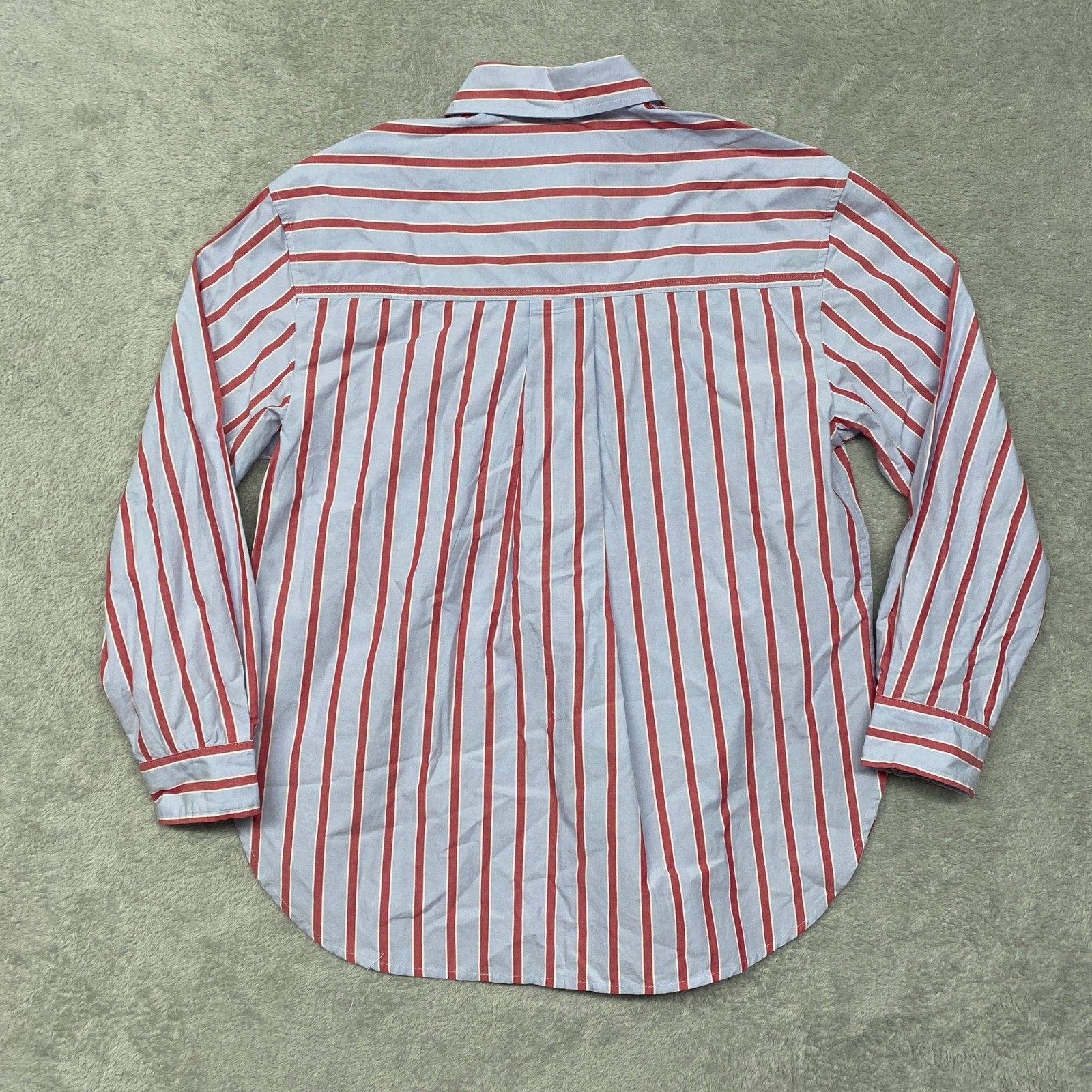 Madewell Top Womens 2XS Tranquil Blue Red Striped Easy Shirt Cotton 2XS NZ421