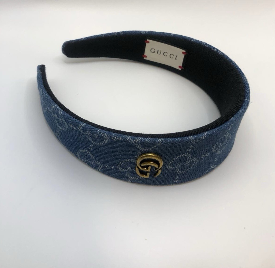 Gucci Monogram Blue Denim Headband