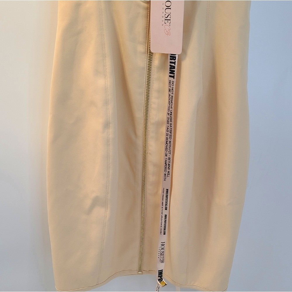 House of cb omari white and nude criss cross corset dress new size xsmall XS