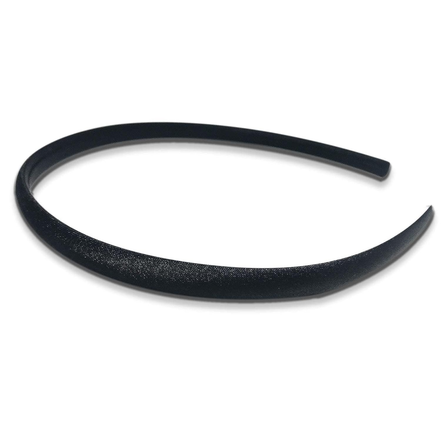 20Pcs Women’s Fabric Covered Satin Headbands 1CM Wide Black Ribbon Head Bands Gi