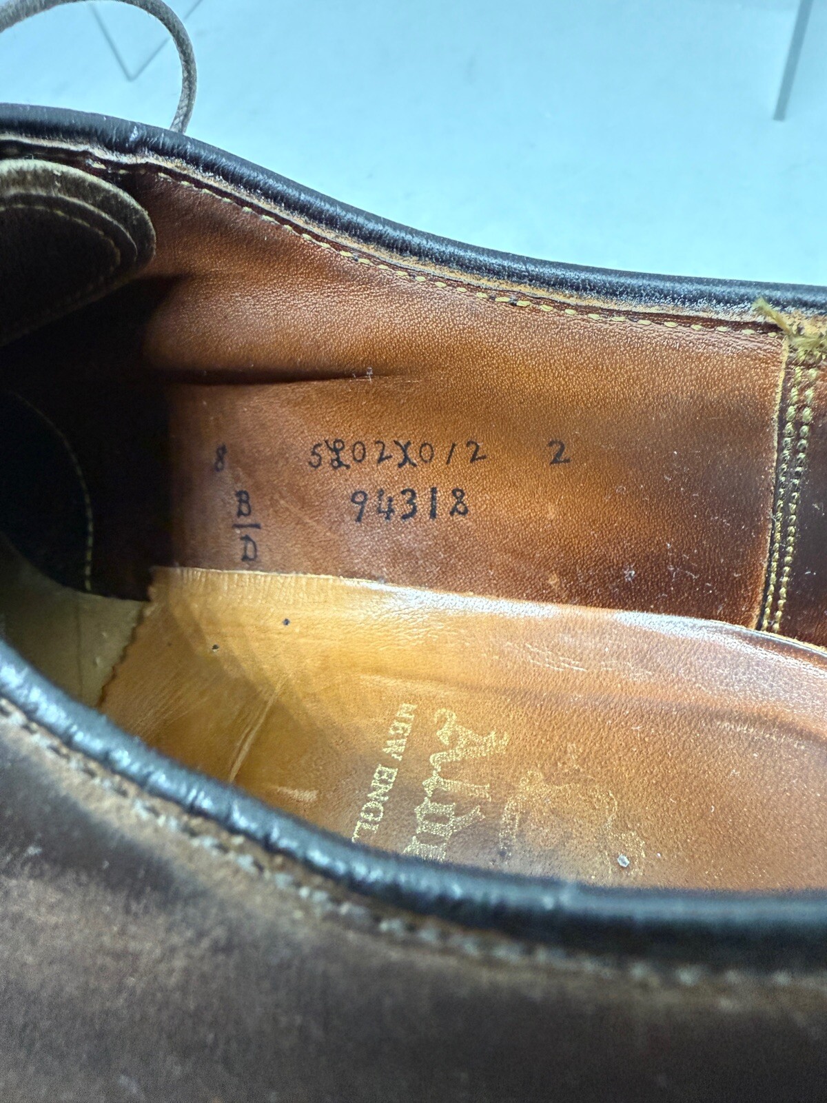 ALDEN Sz. 8 B/D Oxford Dress Shoes Goodyear Welt Oiled Leather Ombre Dk Brown .1