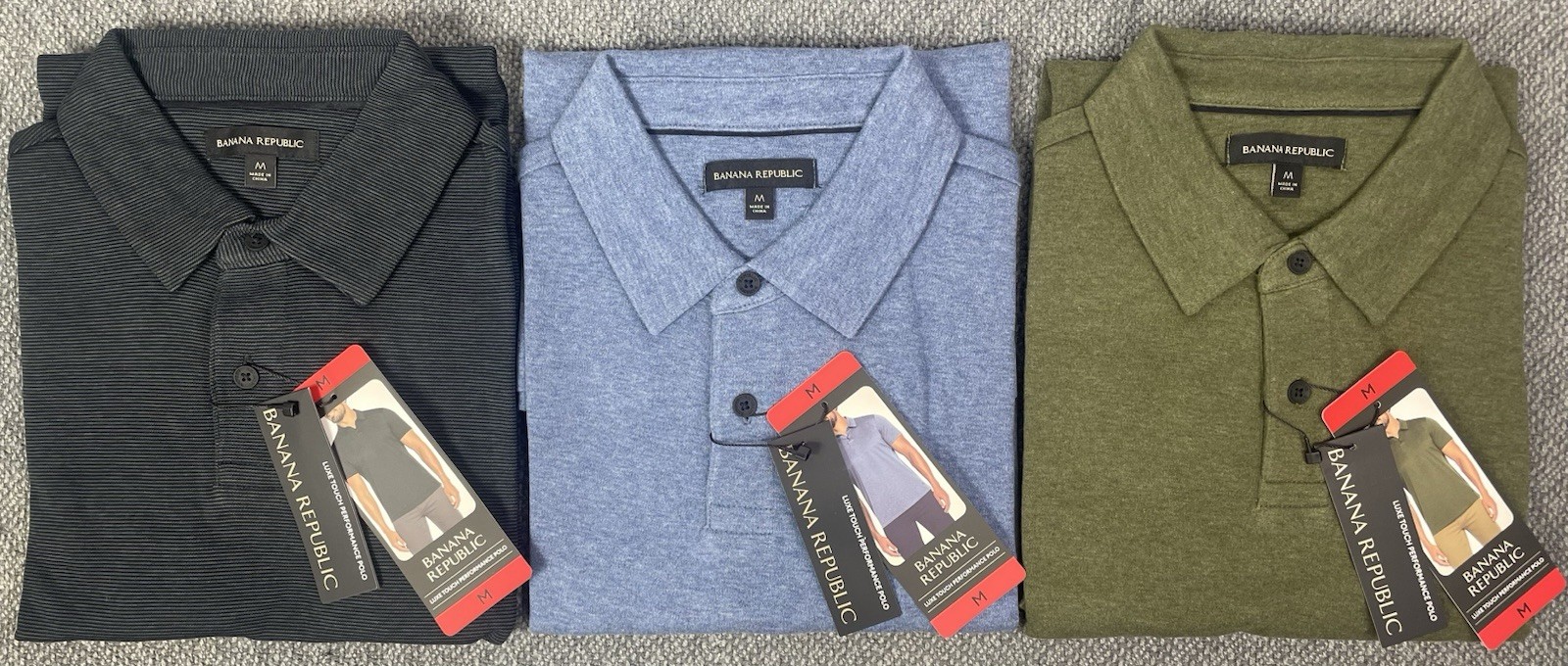 Banana Republic Men’s Luxe Polo in Green, Black or Blue Pick Your Size NWT