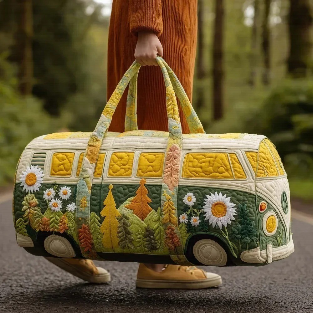 Adjustable Strap Quilted Duffle Bag Large Capacity 3D Quilting Craft Travel