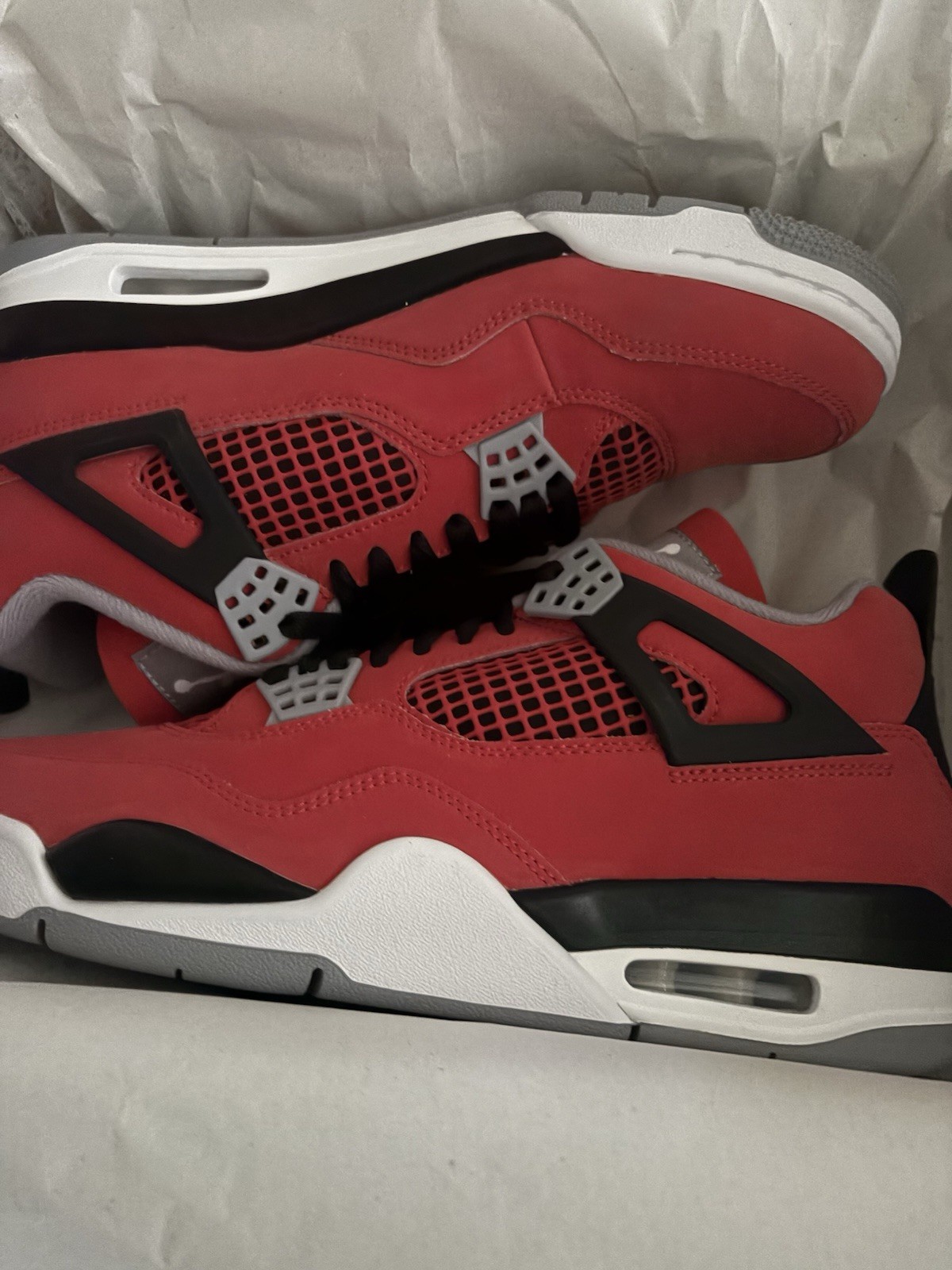 Jordan Air Jordan 4 Mid-Top Lace-Up Sneakers Red Black Gray White Jumpman