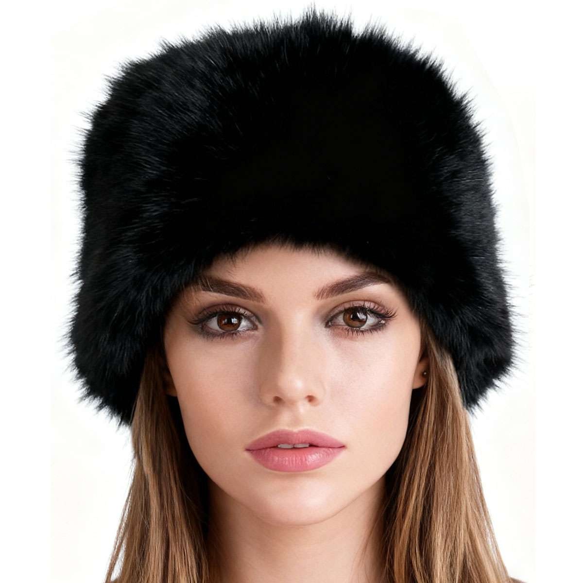 Women Winter Russian Fluffy Faux Fur Headband Hat Ear Warm Thick Snow Ski Cap