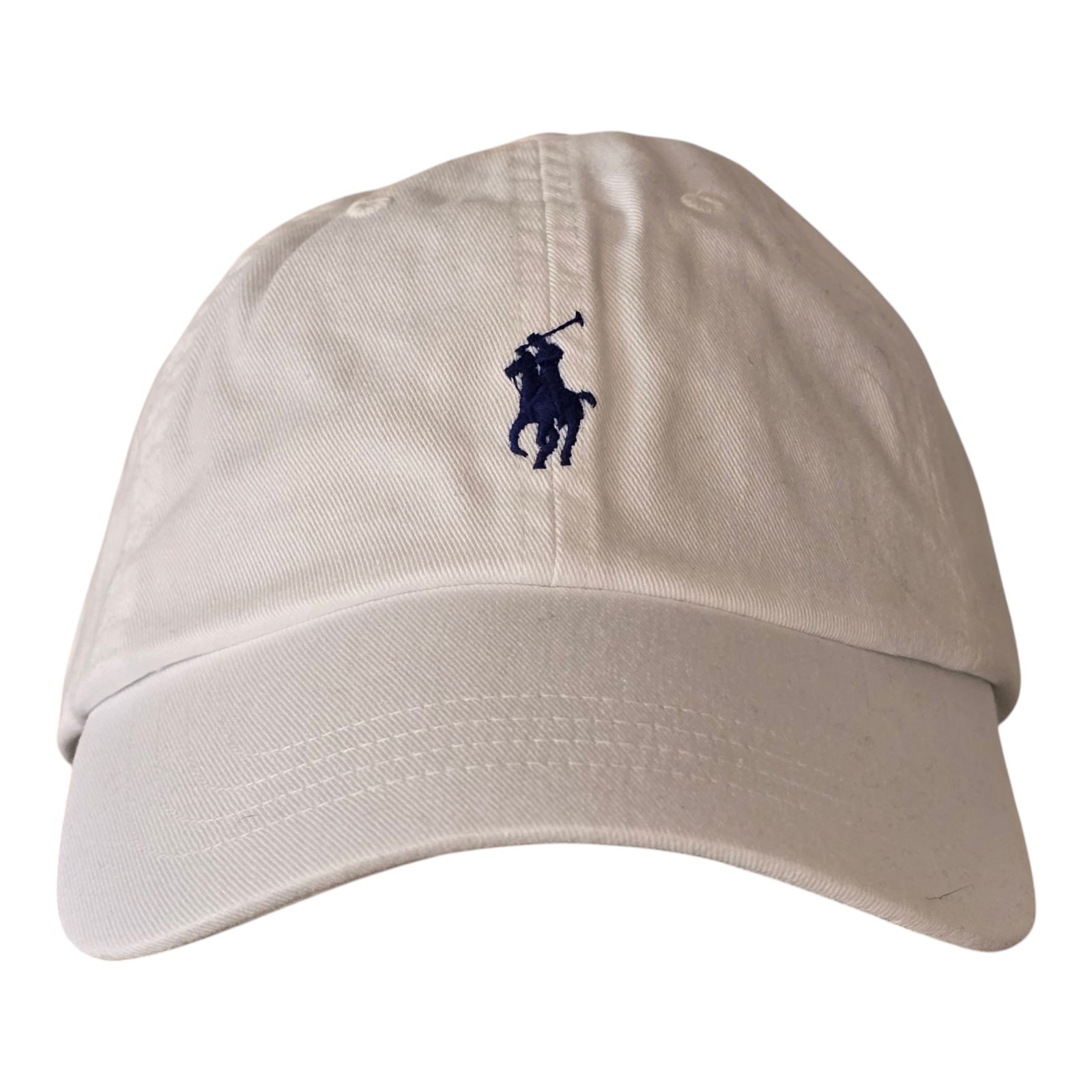 Polo Ralph Lauren Men’s One Size Cotton Chino Adjustable Ball Cap White Blue