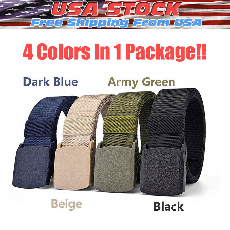 Men Casual Military Tactical Army Adjustable Quick Release Belts Pants Waistband