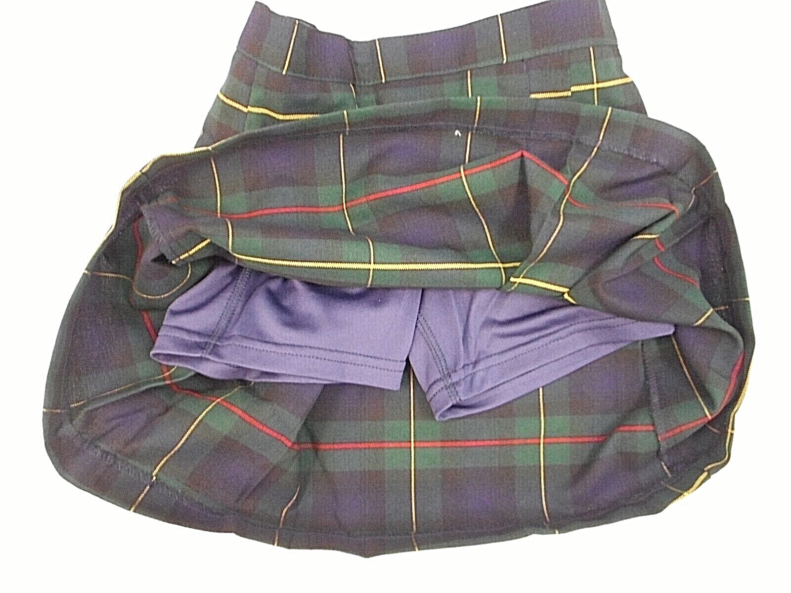 Girls R/K Multi-Color Plaid Box Pleat Uniform Skort Reg. &plus Sizes 4 – 7 1/2