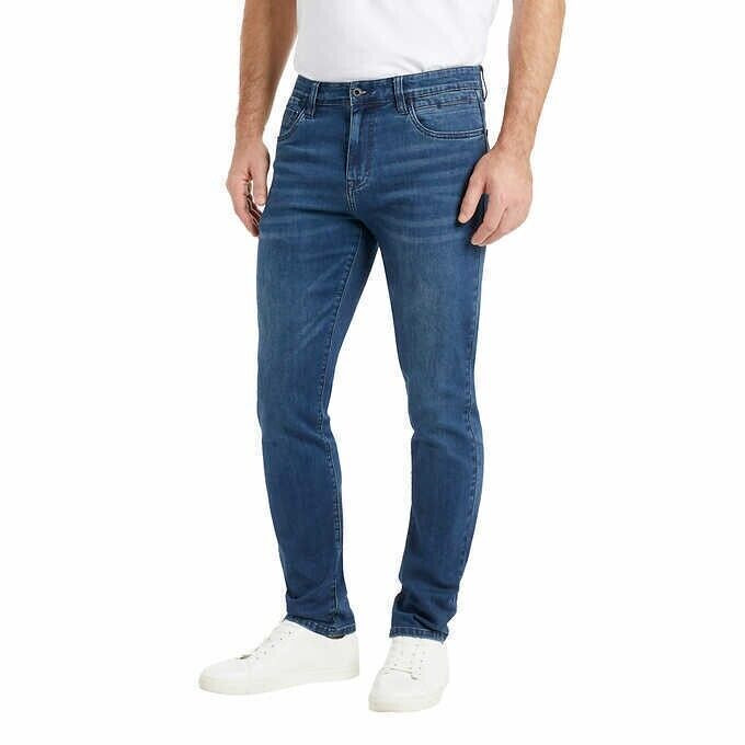 Kenneth Cole Men’s Straight Fit 2 Way Stretch Denim Jeans