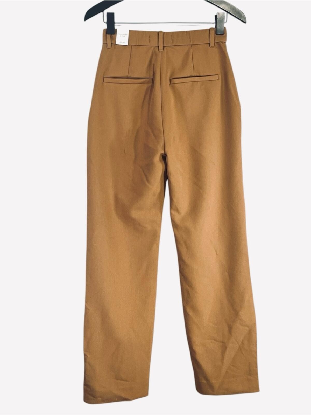 NWT Abercrombie & Fitch Relaxed Tailored Crossover Waist Pant size 24 in Brown