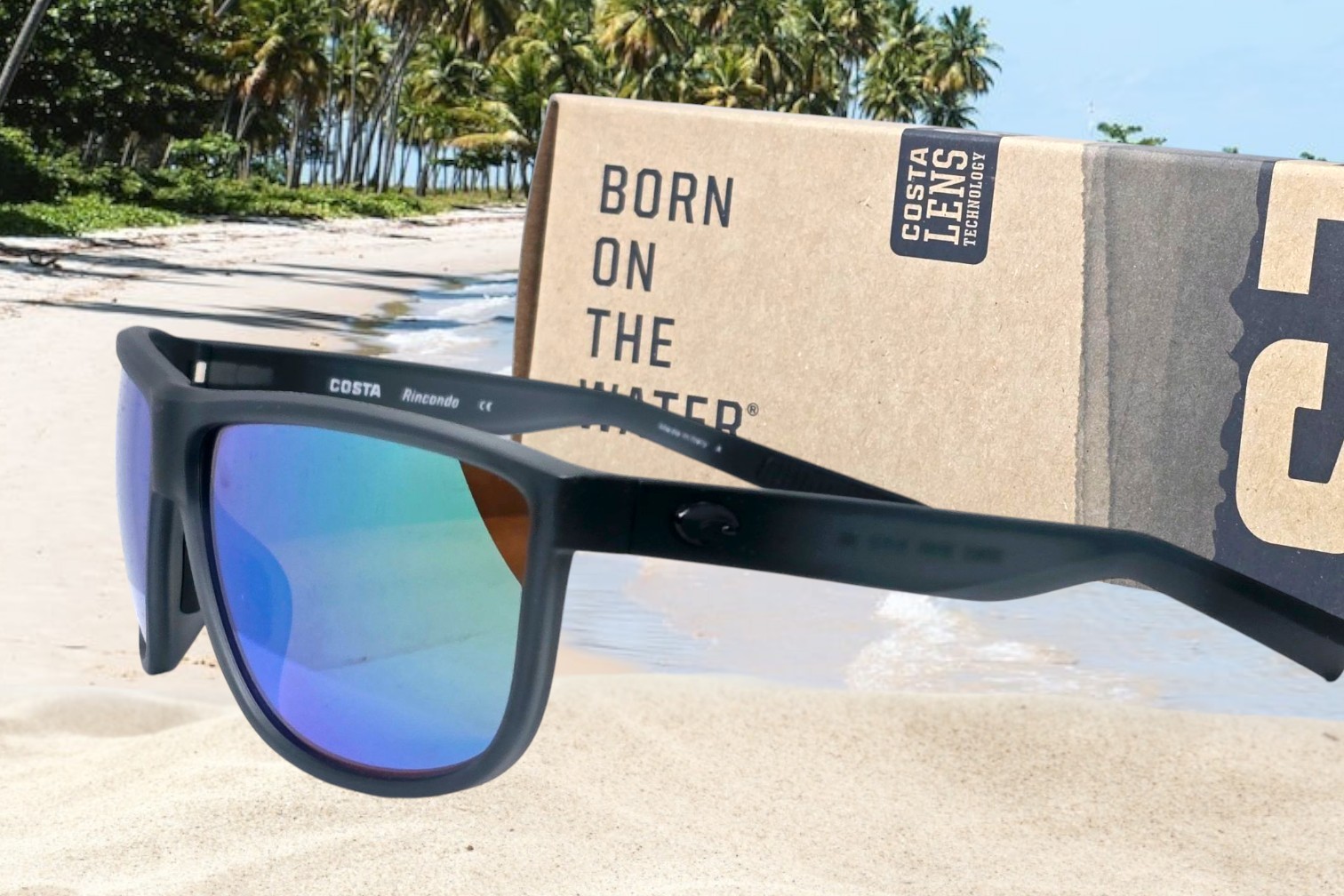 COSTA DEL MAR smoke crystal/green mirror RINCONDO polarized 580G sunglasses NEW!