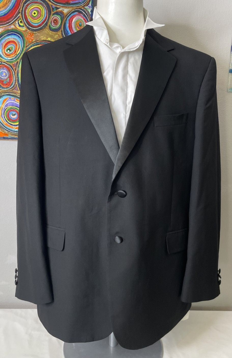 M&S MEN’S TUXEDO DINNER SUIT JACKET MACHINE WASHABLE REG FIT Size 46″ Med 117cm