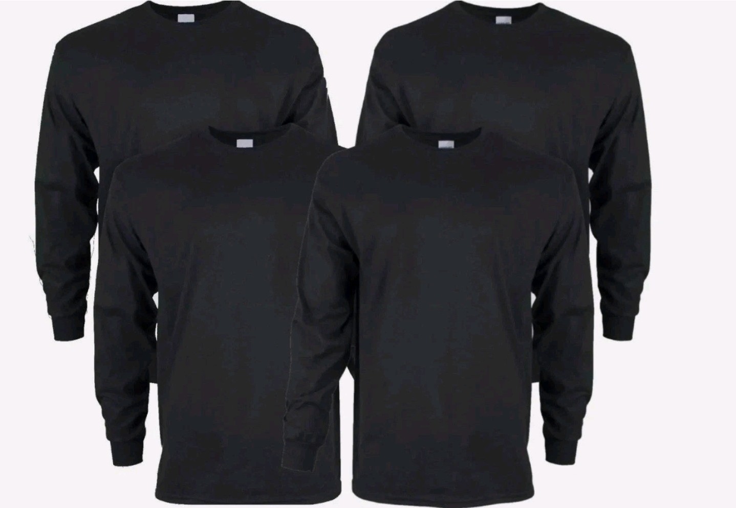Gildan Adult Ultra Cotton Long Sleeve T-Shirt G2400 Black (4 Pack) LARGE ONLY