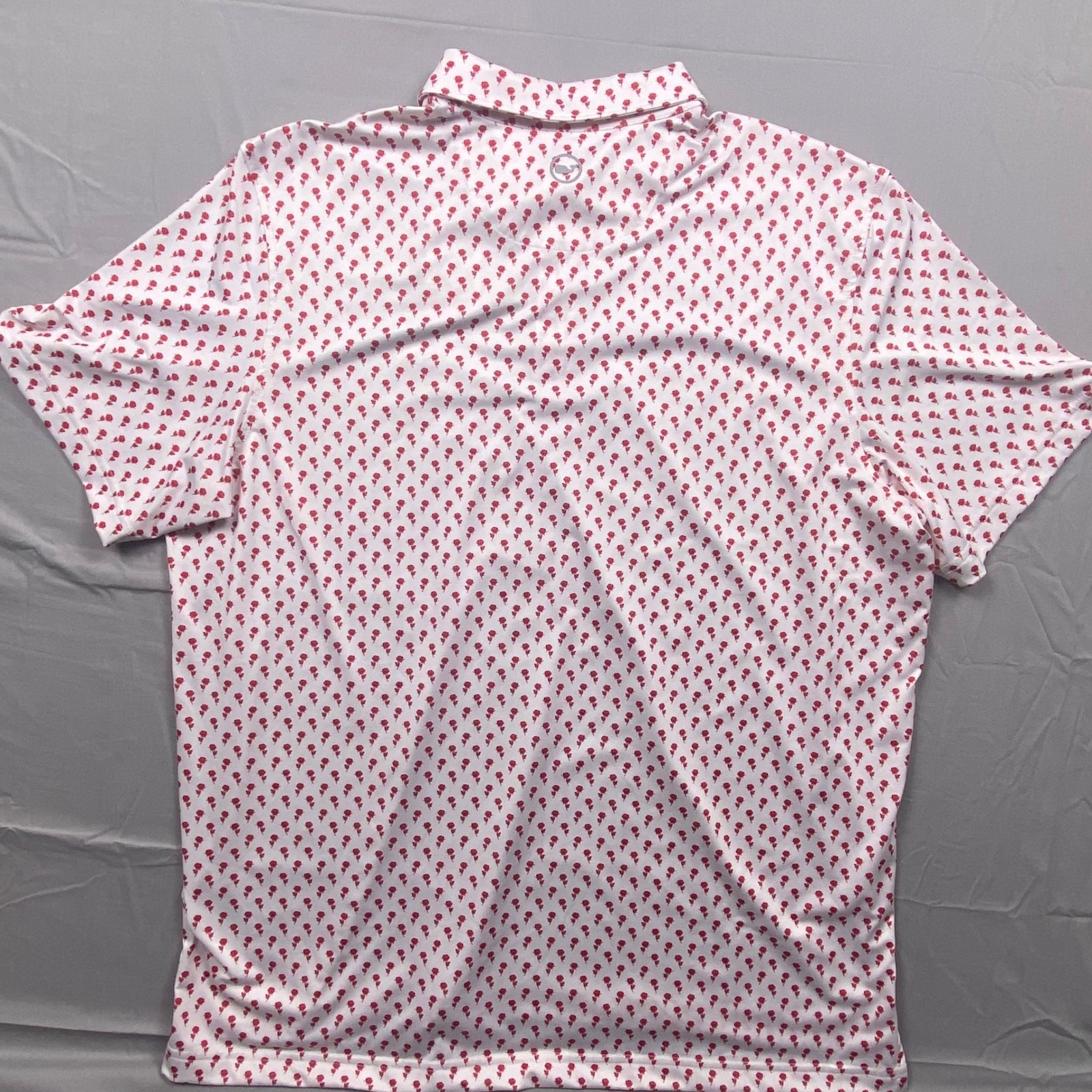 Vineyard Vines Sankaty Kentucky Derby Rose Micro Polo Mens XL White Performance