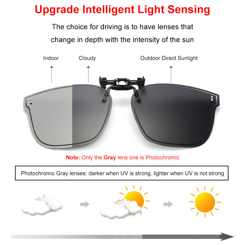 Polarized Clip On Sunglasses Eyewear Flip Up Lenses for Prescription Glasses