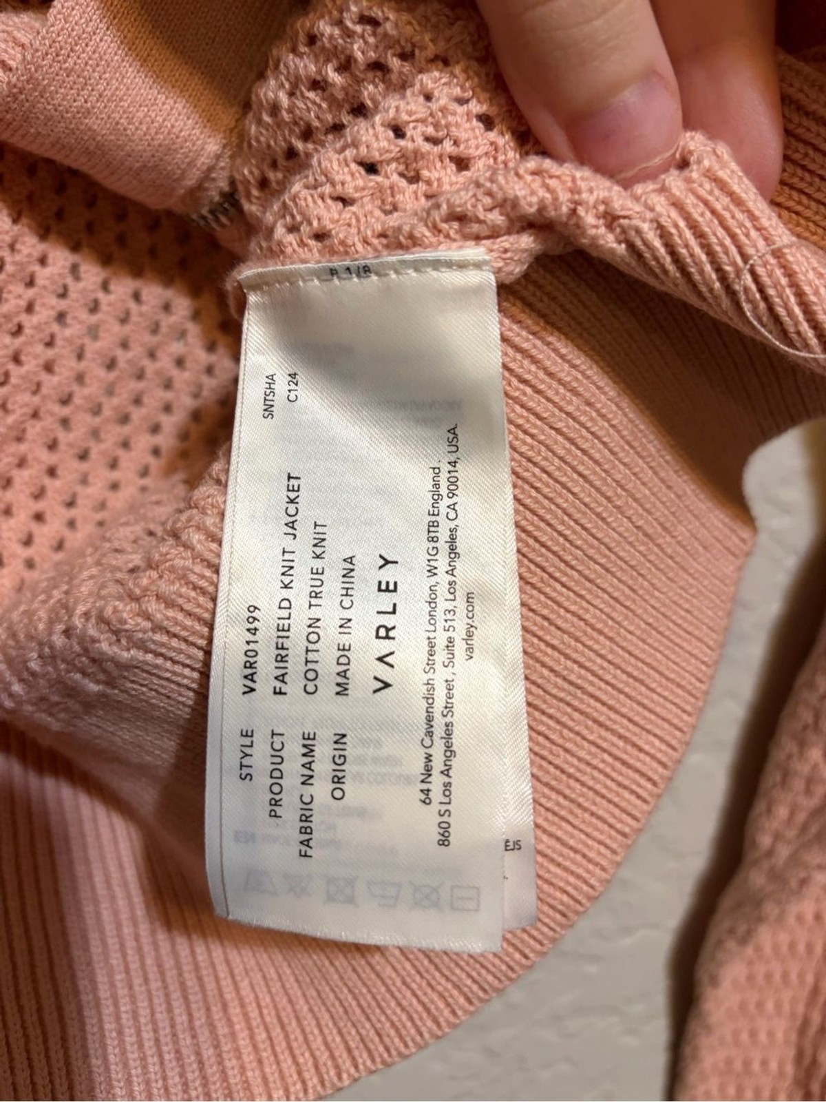 Varley Fairfield Knit Jacket – Size Small