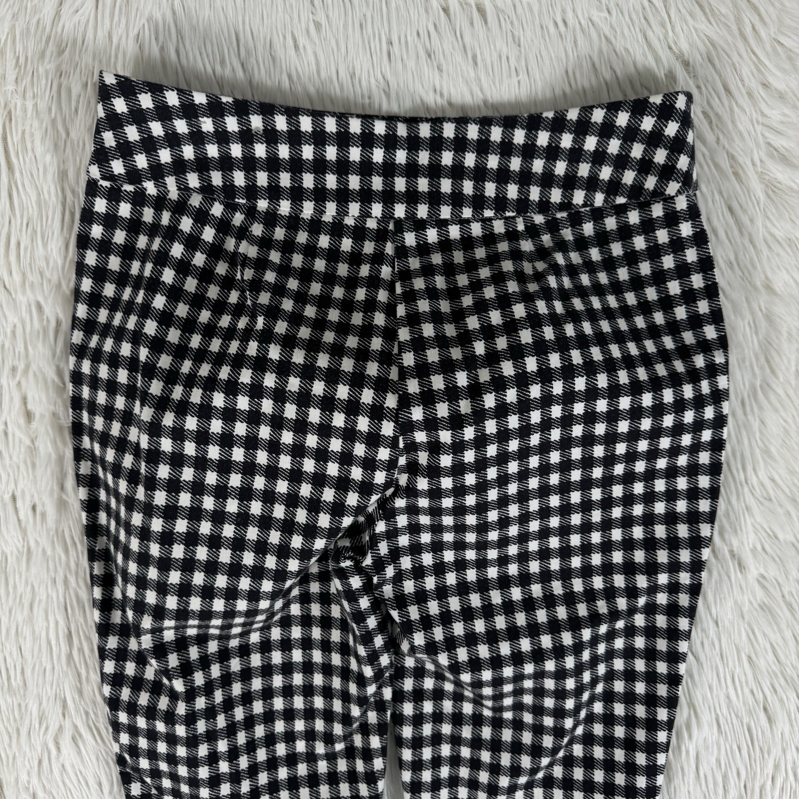 Chico’s Black White Checkered High-Rise Skinny Ankle Pants Women’s Size 00 US 2