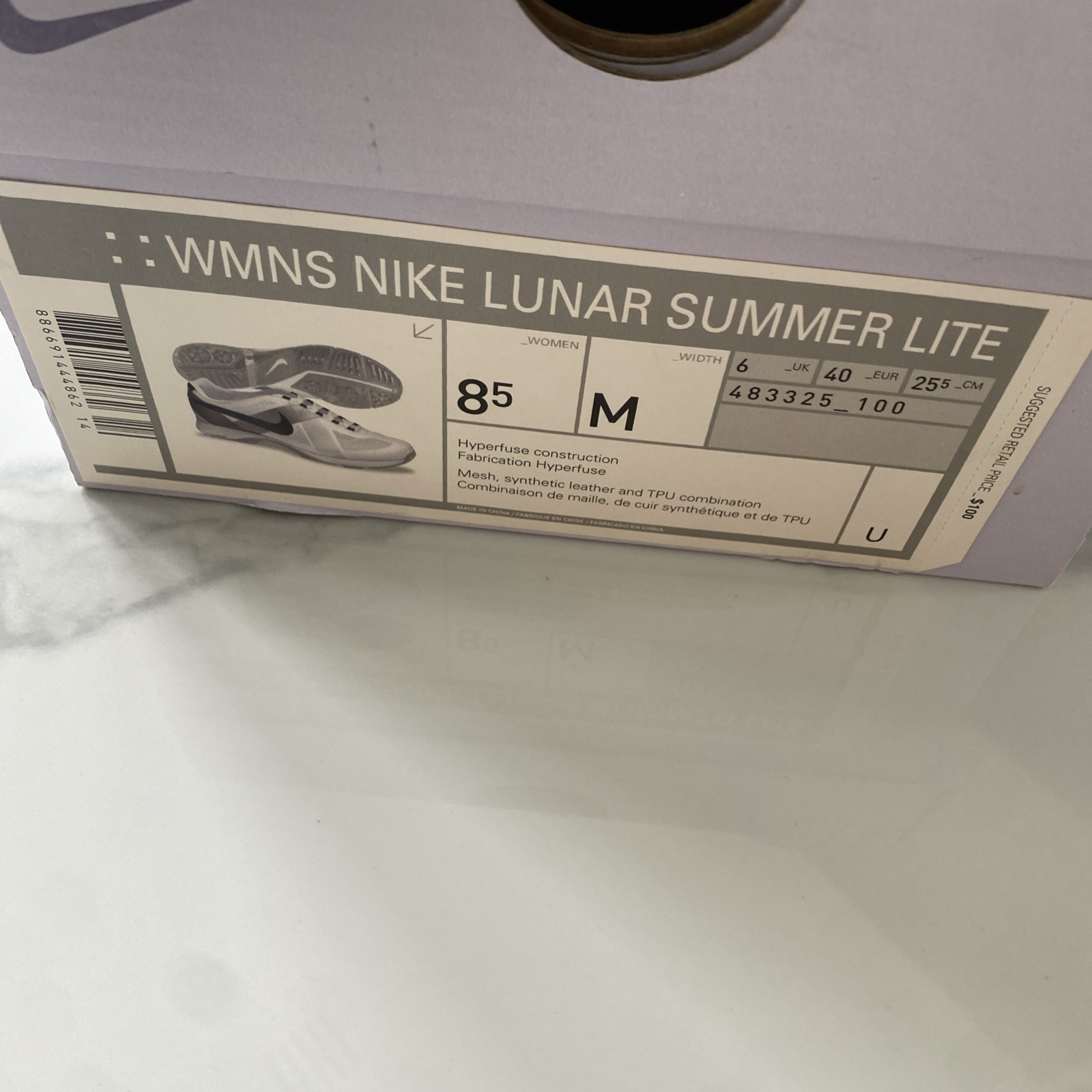 NIB Nike 483325-100 Hyperfuse Lunar Summer Lite Lace Up Mesh Golf Shoes Womens