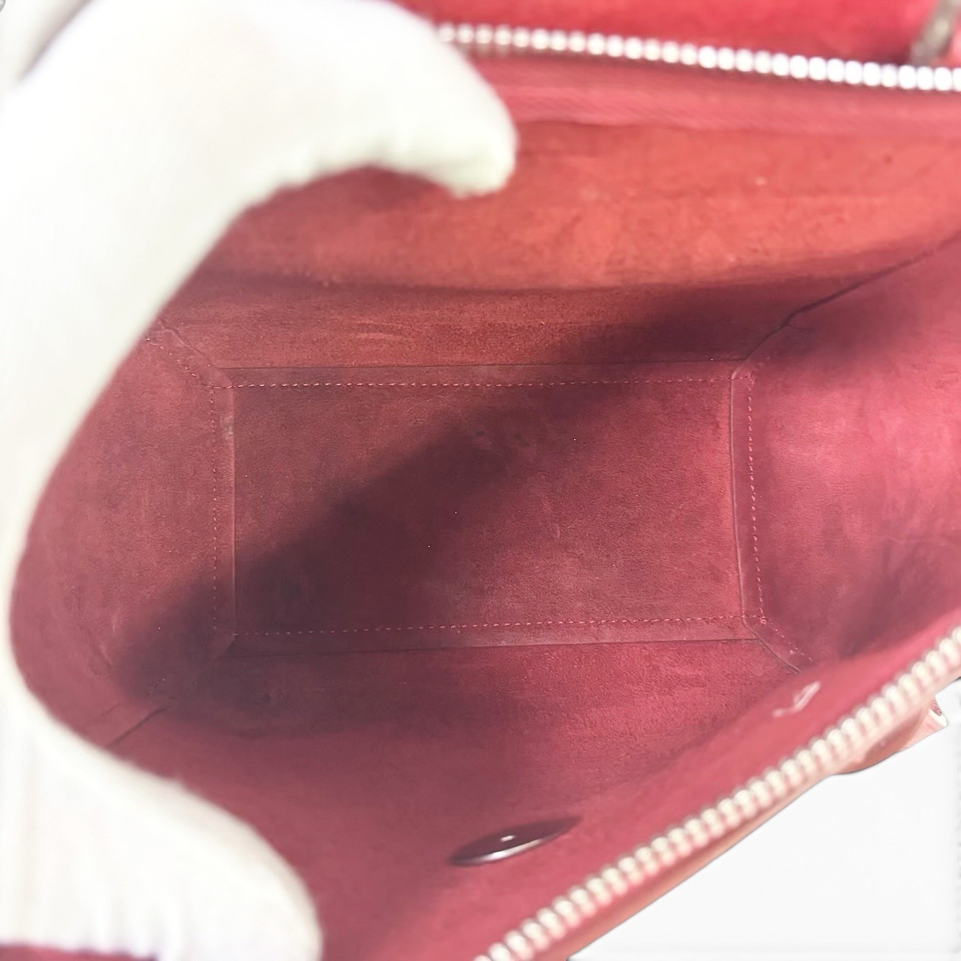Celine Belt Bag Micro Red Grained Leather Hand Bag 189153 Women
