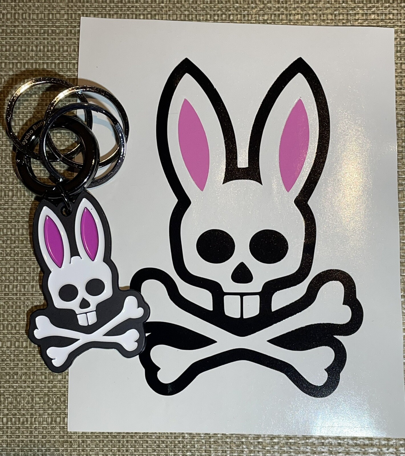 Psycho Bunny Keychain with Free Psycho Bunny Vinyl Decal
