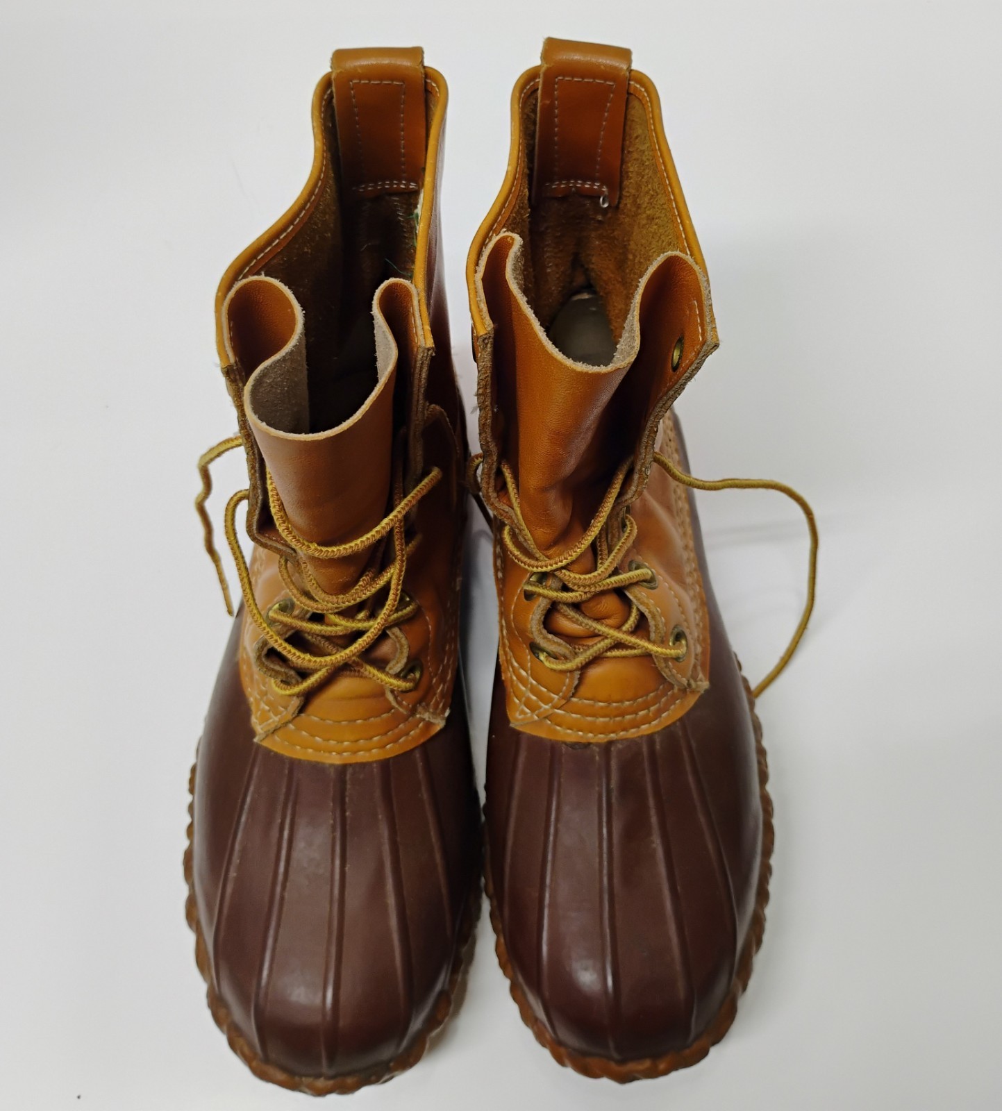 LL Bean Maine Hunting Duck Boots Vintage Original W8 M6 EUC Lace Up Leather