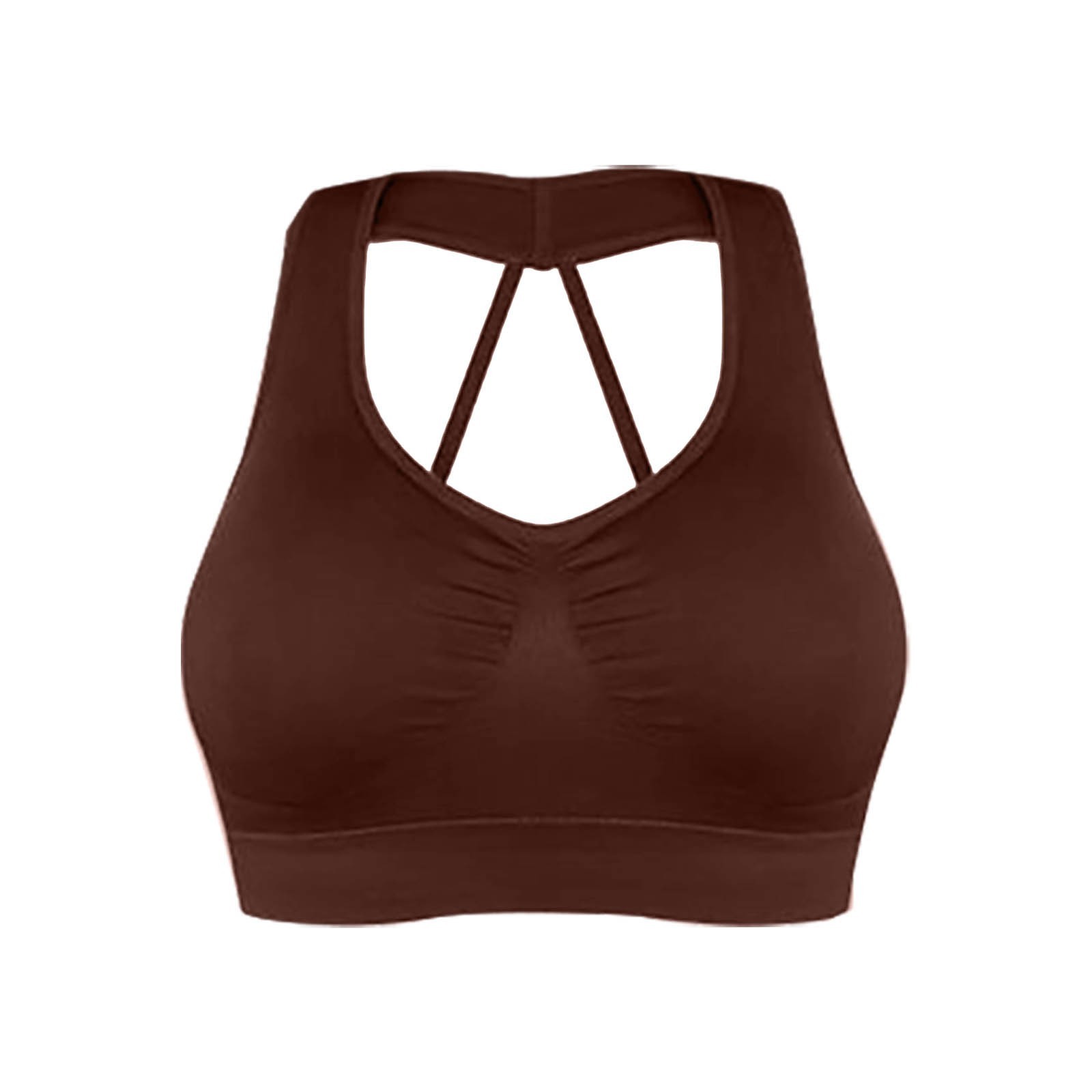 Women Seamless Racerback Sports Bra With Removable Cups High Support Workout Top