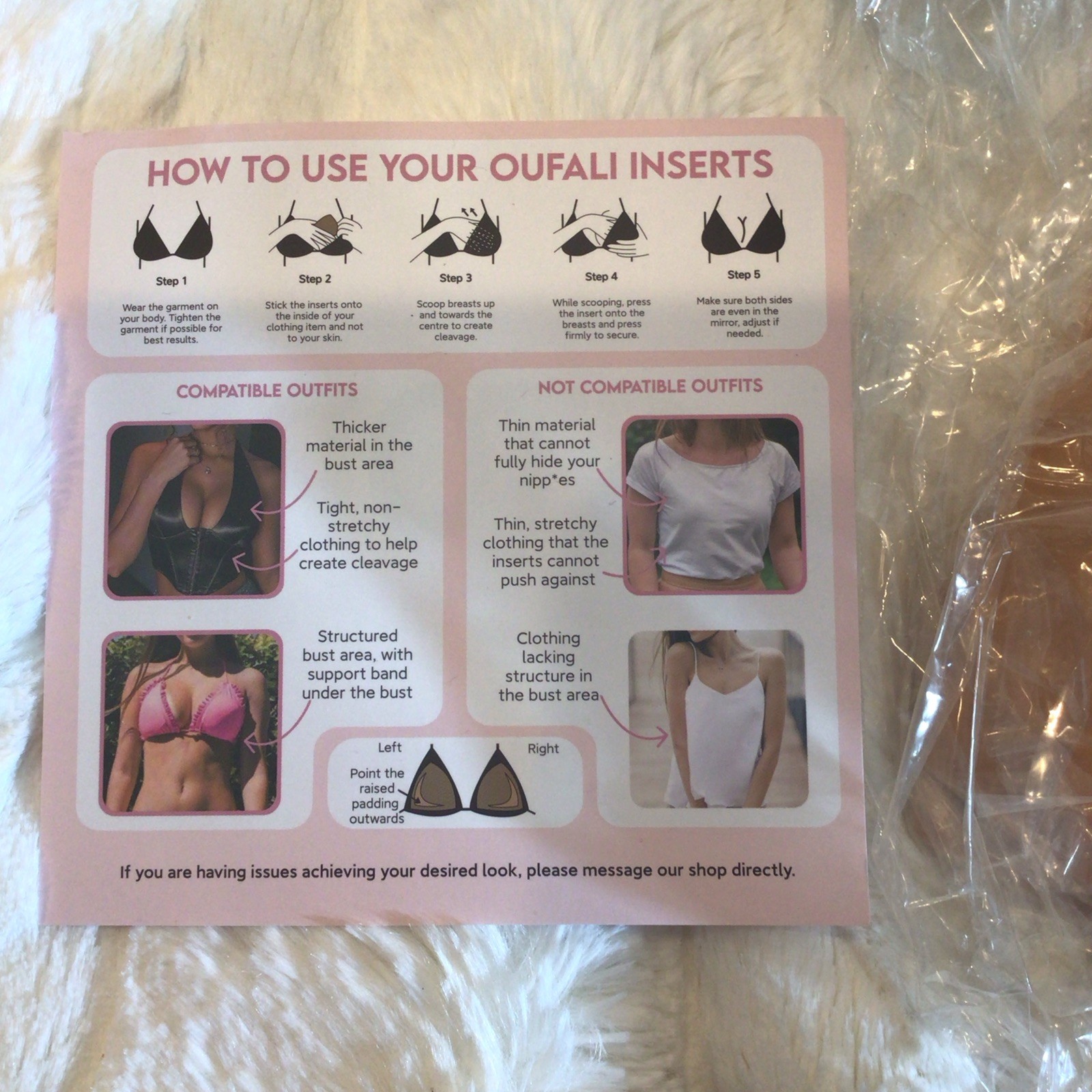 OUFALI Reusable Silicone Bra Inserts Pads XL Beige Full Coverage