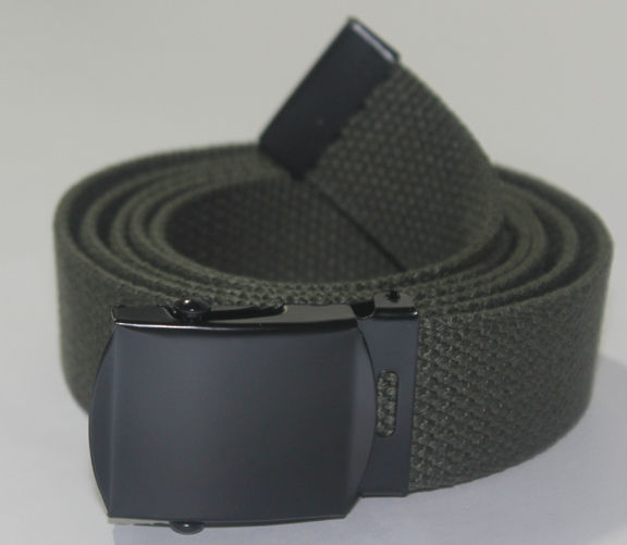 NEW ADJUSTABLE CANVAS MILITARY WEB BELT BUCKLE BLACK NAVY BLUE GREY OLIVE GREEN