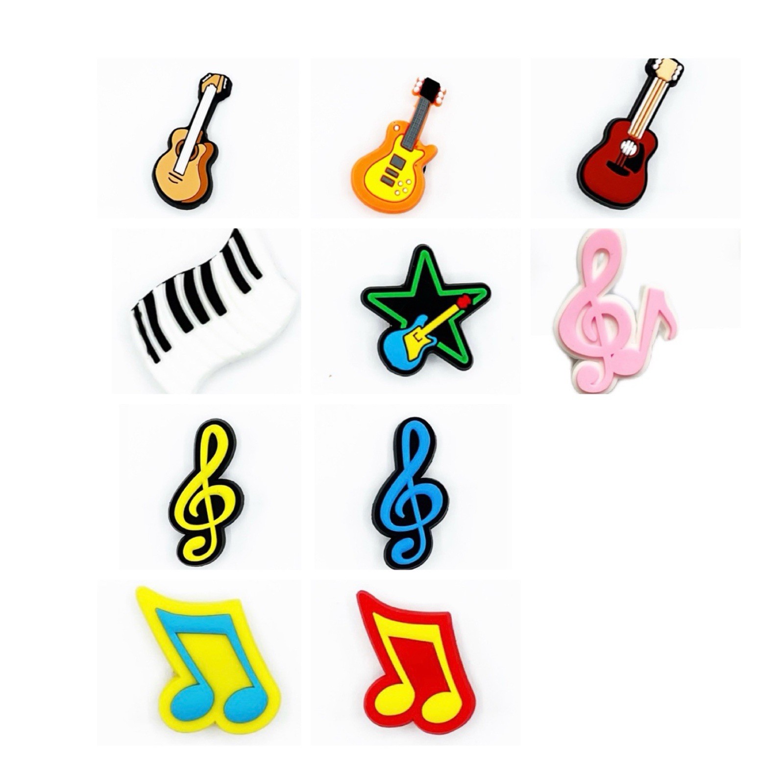 10 Pcs Musical Instruments Guitar Piano Music Shoe Charms For Shoes