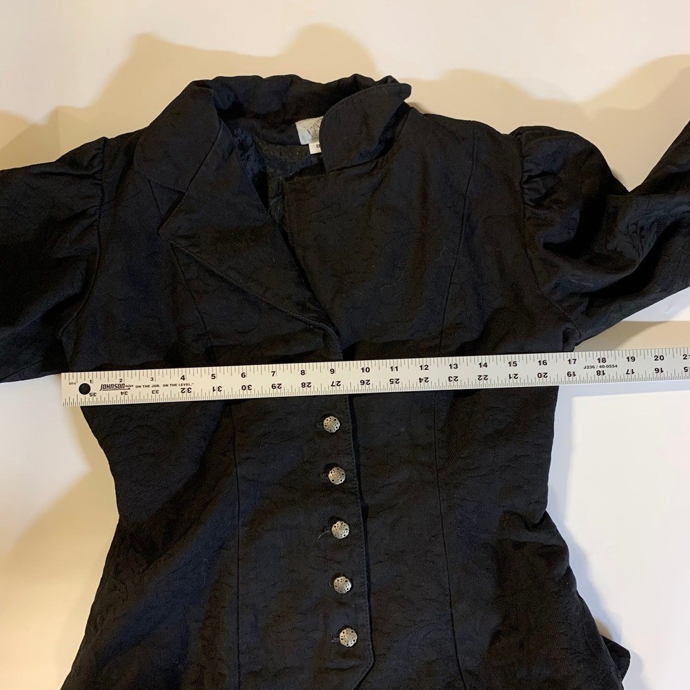 WahMaker Women’s Brocade Jacquard Puff Sleeve Victorian Style Jacket Blazer SZ 8