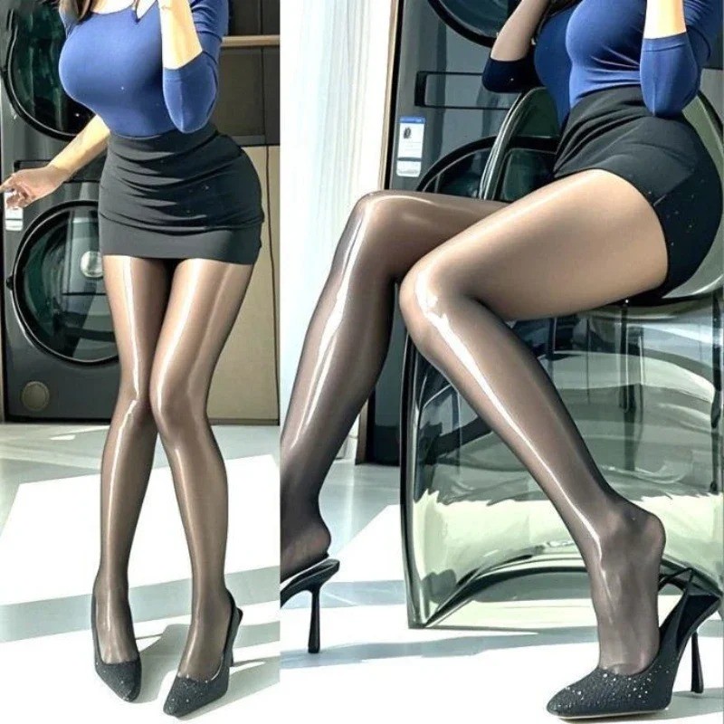 5D Glossy Oily Shiny Pantyhose Ultra-thin Bright Smooth Stockings for Women