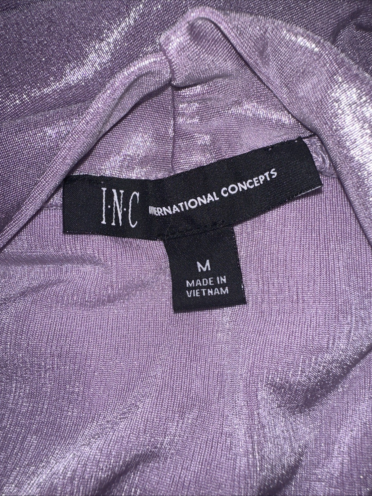 Lavender Shimmery Purple Metallic Sexy Low Cut Shirt M
