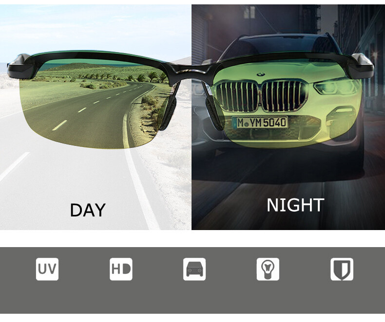 Tac HD Polarized Day Night Vision glasses Men Driving Sports Aviator sunglasses