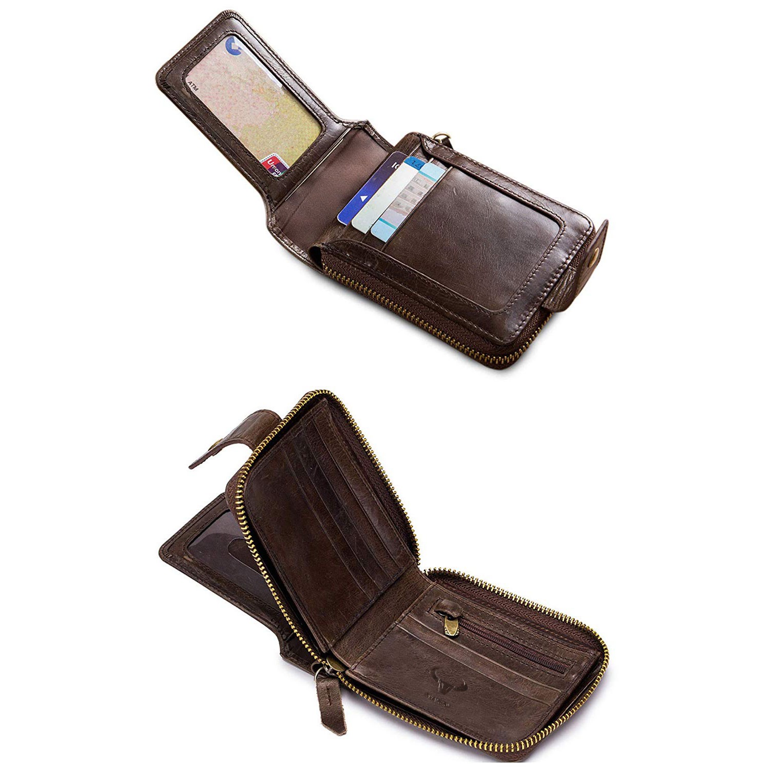 Men Wallets Genuine Leather Exceptional Slim Purse ID Card Holder Coin Pocket US