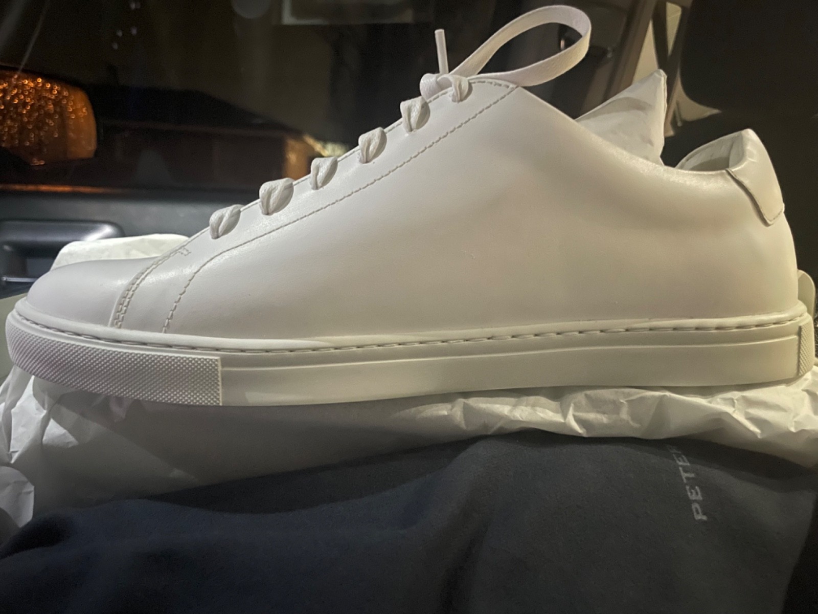BRAND NEW Peter Millar Casual Leather Sneakers – Men’s Size 9.5 – White