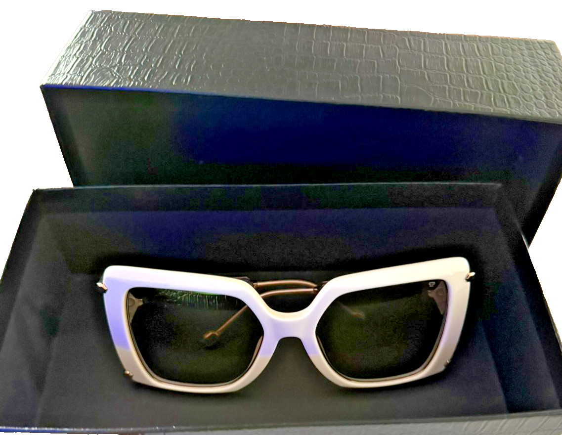 Philipp Plein SPP121S Plein Queen Sunglasses Cream White 3GFX 56-21-120 NIB