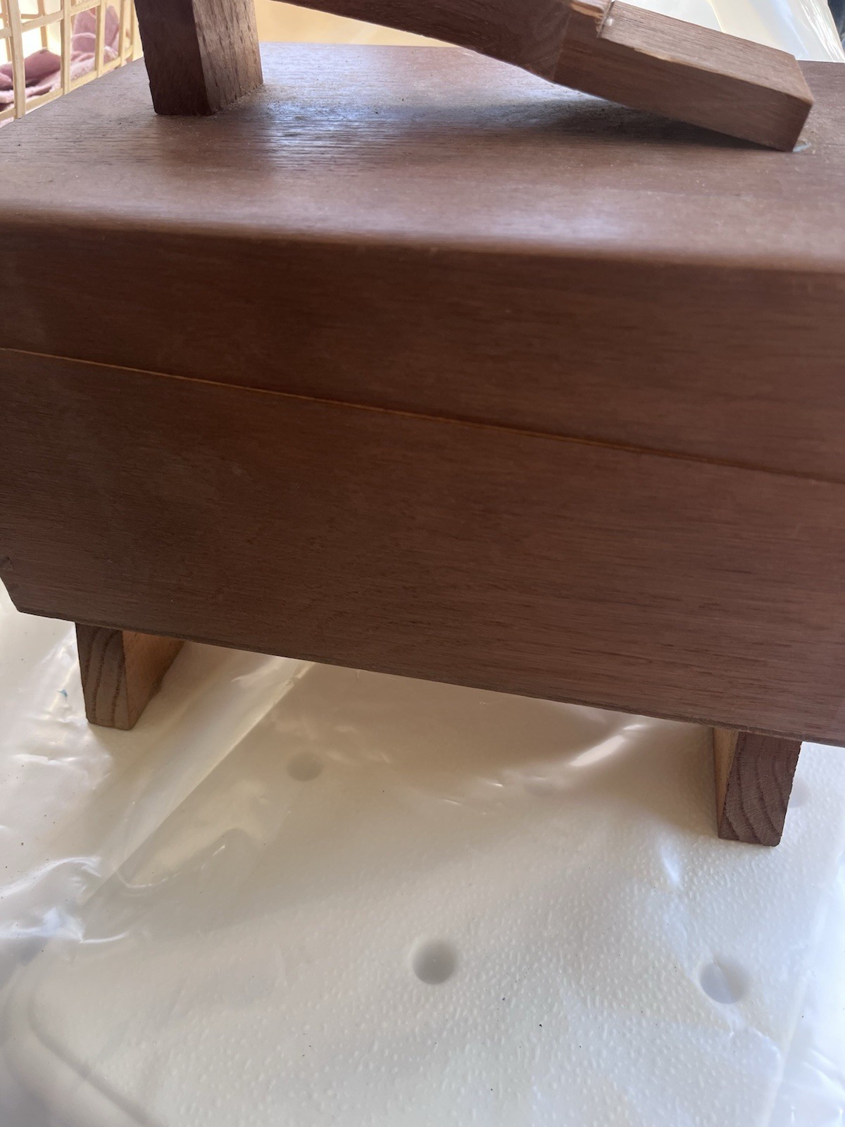 VNTG Golden Oak Wood Shoe Shine And Polish Box