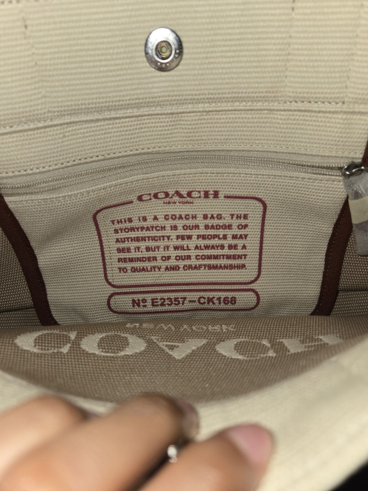 Coach Small Canvas Tote NATURAL, CK168