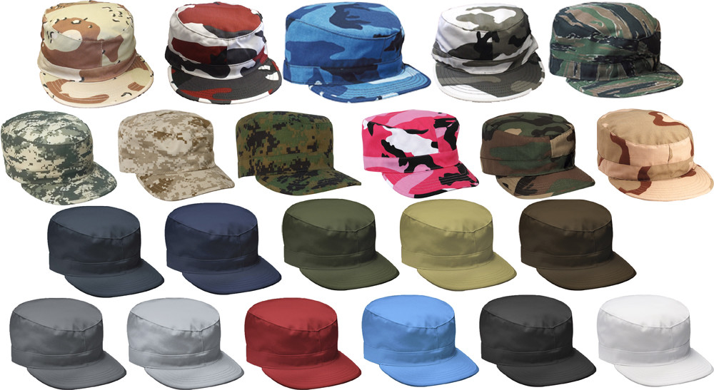 Military Fatigue Cap Fitted Tactical Uniform Camo Hat Army Field Patrol Hunting